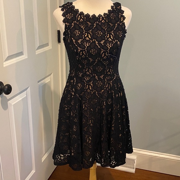 City Studio Black and Cream Dress - Picture 1 of 6